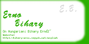 erno bihary business card